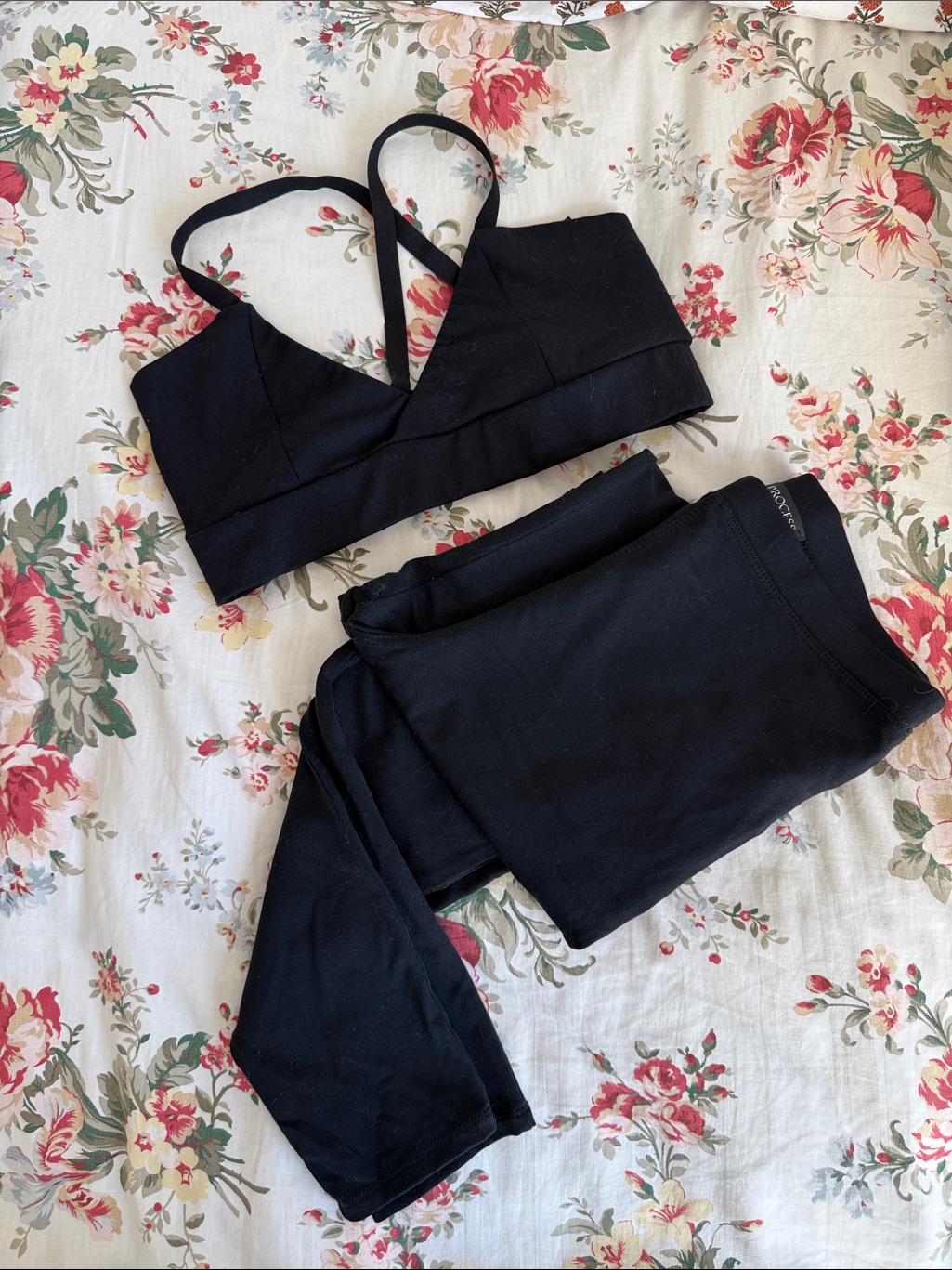 Live The Process Black Active Sports Bra And Leggings Set Medium M Euc